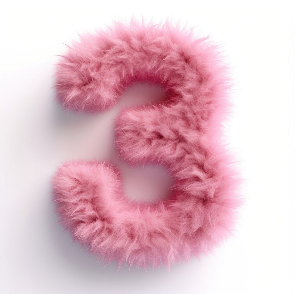 Fur letter 5 pink white background accessories.