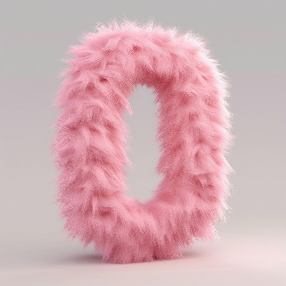 Fur letter 0 pink celebration accessories.