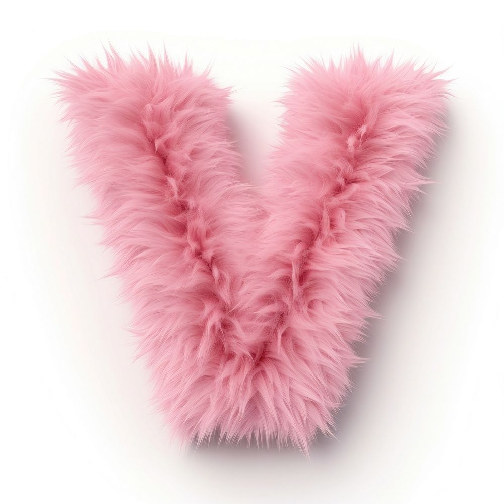 Fur letter V pink white background clapperboard.