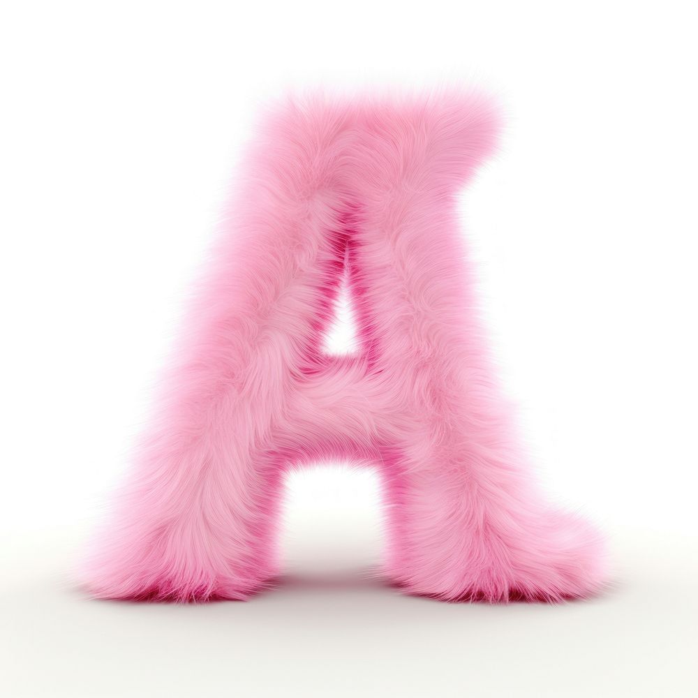 Fur letter A pink white background accessories.