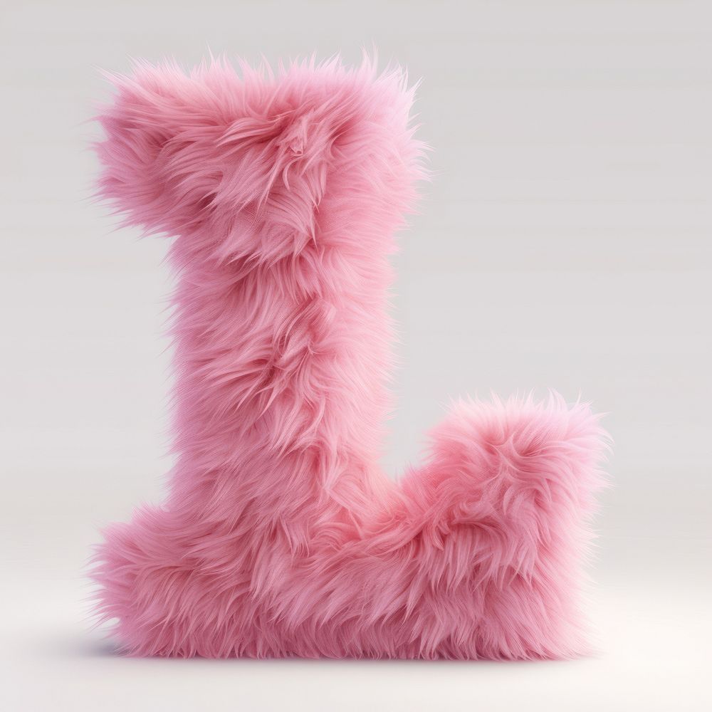 Fur letter L pink toy accessories.