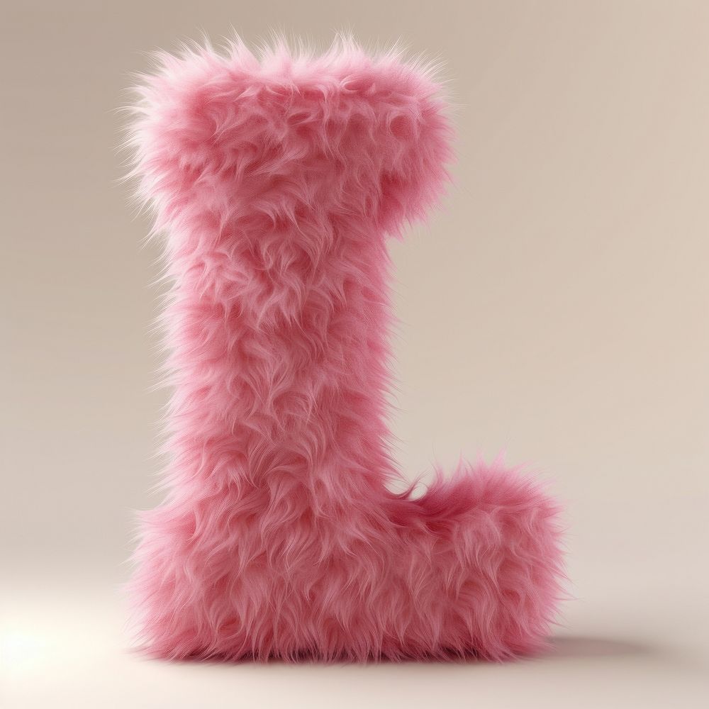Fur letter L pink softness clothing.