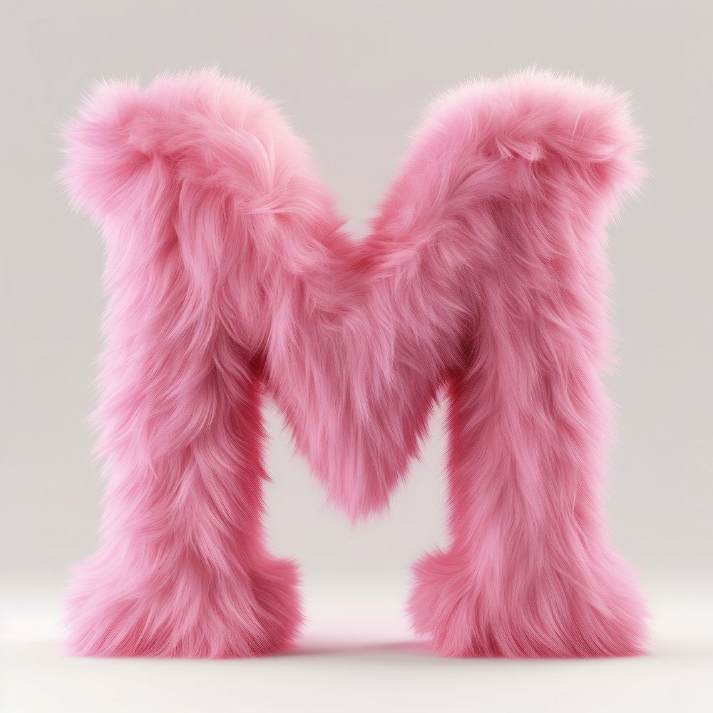 Fur letter M pink softness clothing.