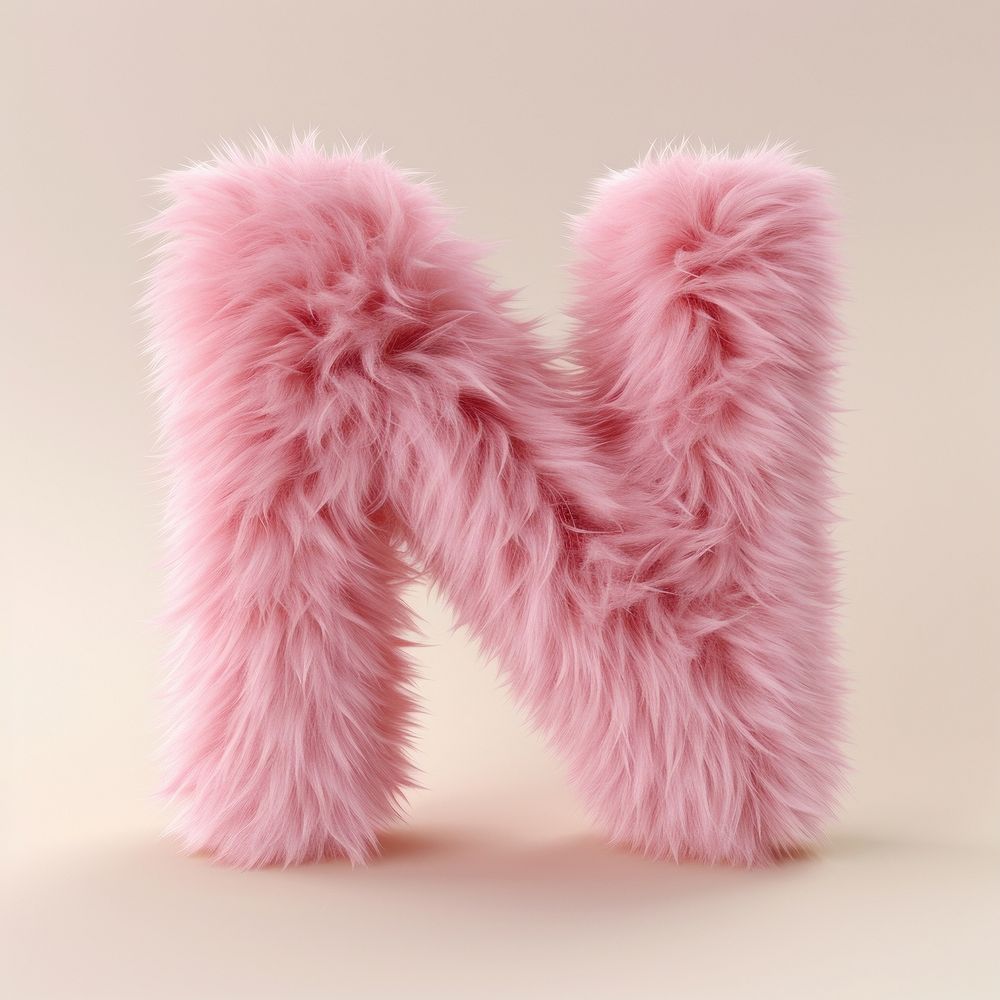 Fur letter N pink softness clothing.