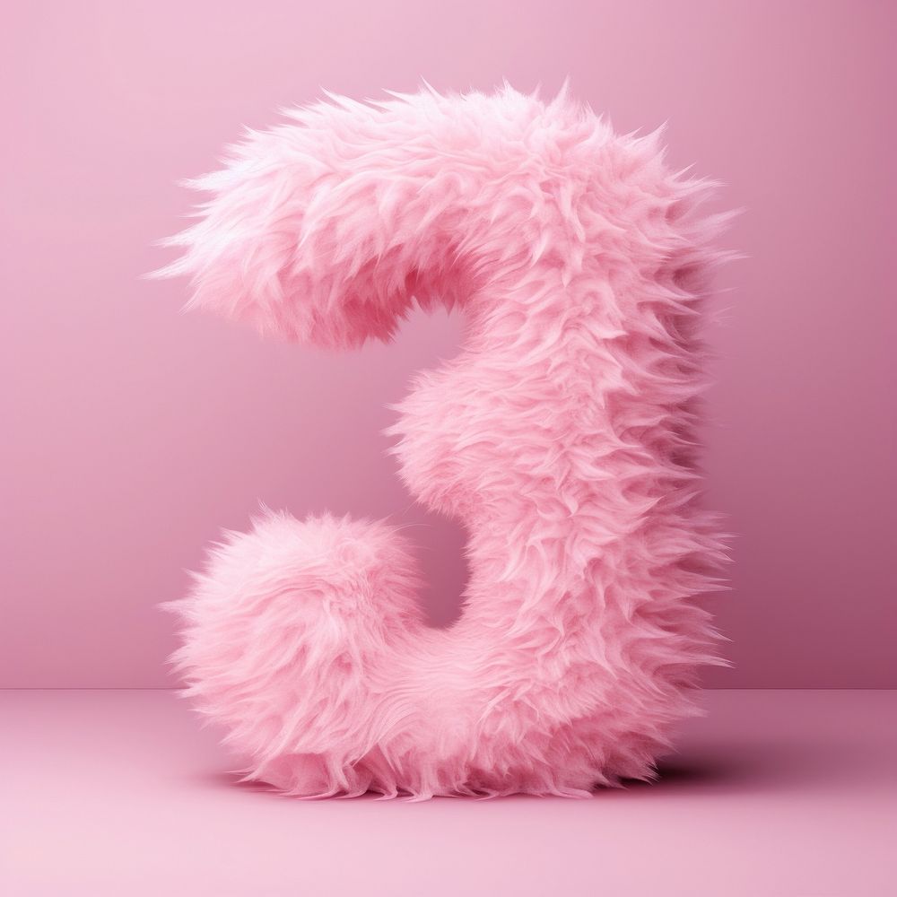 Fur letter number 3 pink celebration accessories.