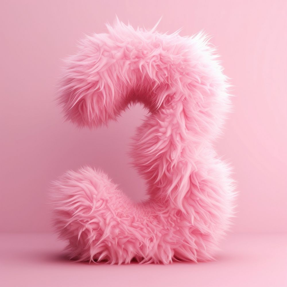 Fur letter number 3 pink accessories accessory.