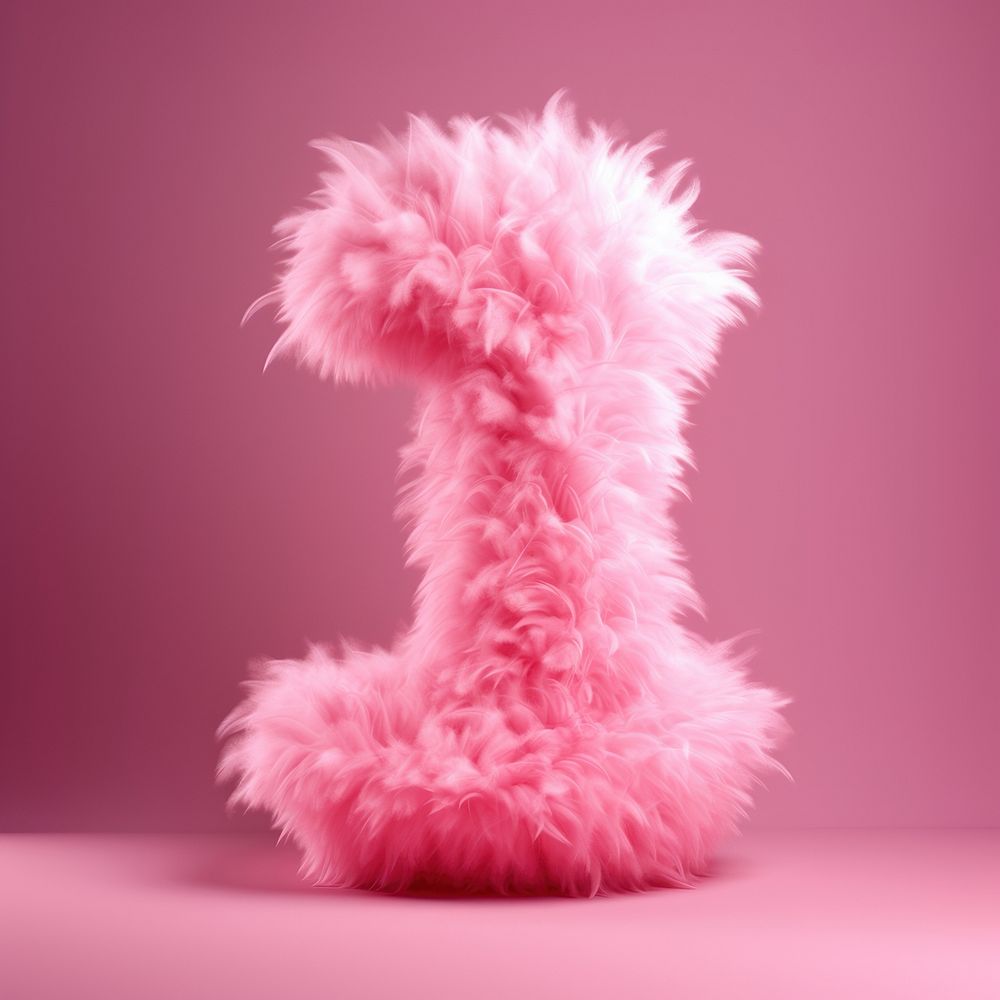 Fur letter number 1 pink toy accessories.