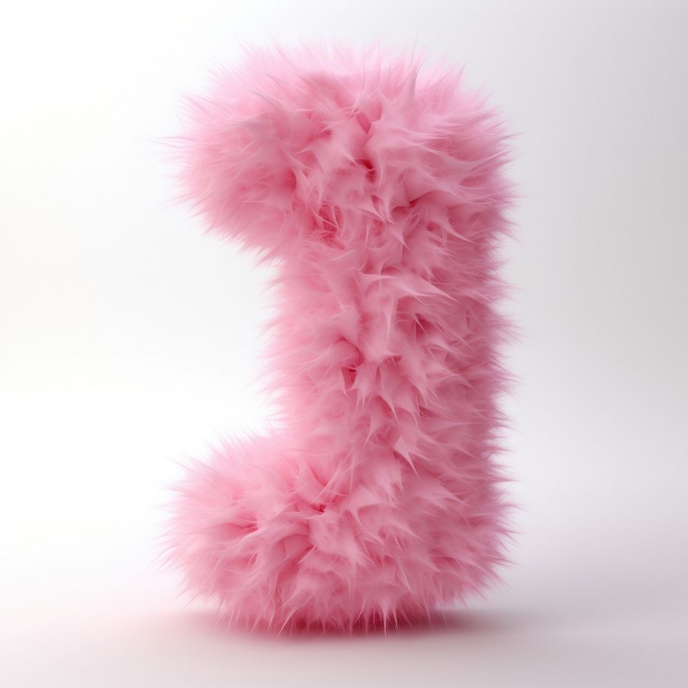 Fur letter number 1 pink white background accessories.