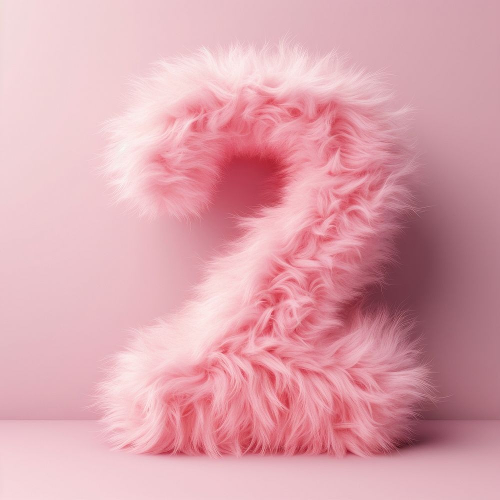 Fur letter number 2 pink celebration accessories.