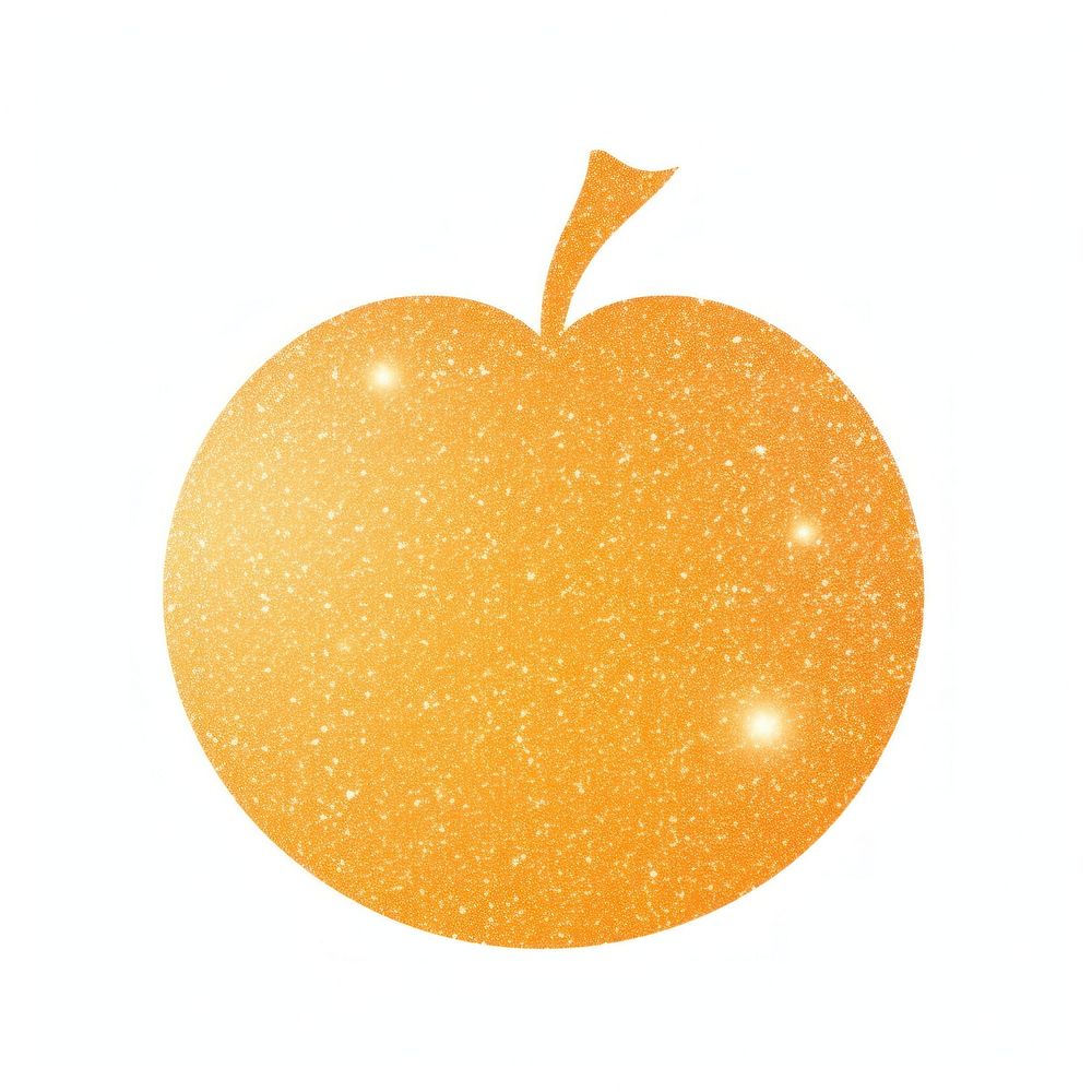 Orange fruit icon shape apple plant.