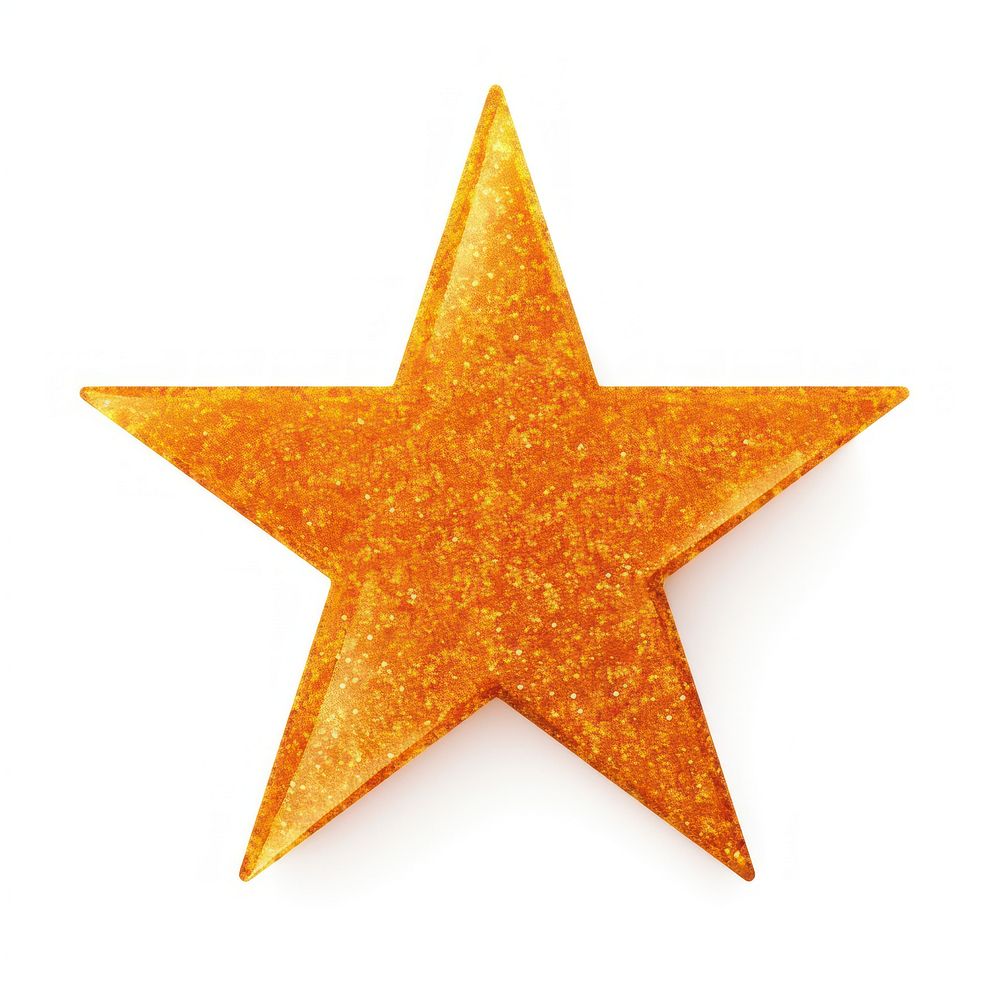 Orange star icon glitter symbol shape.