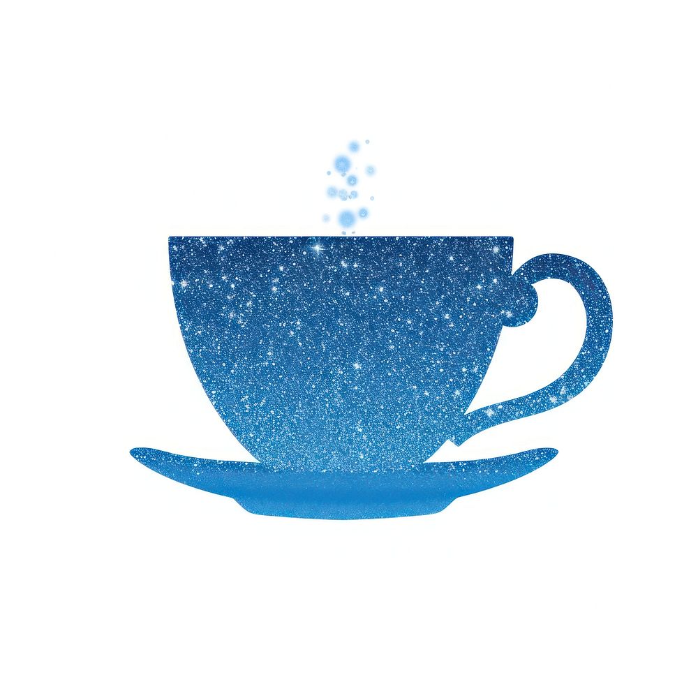 Blue coffee cup icon saucer drink mug.