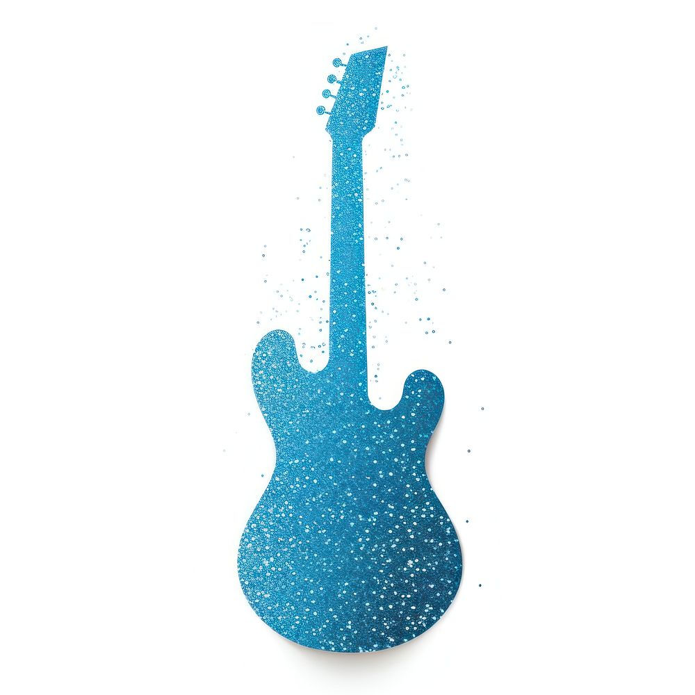 Blue guitar icon white background creativity string.