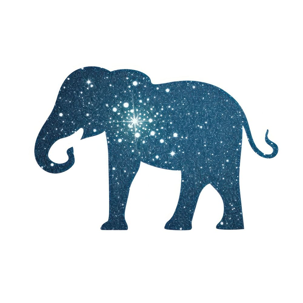 Blue elephant icon wildlife animal mammal.