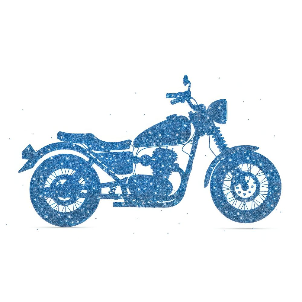 Blue motorcycle icon vehicle white background transportation.