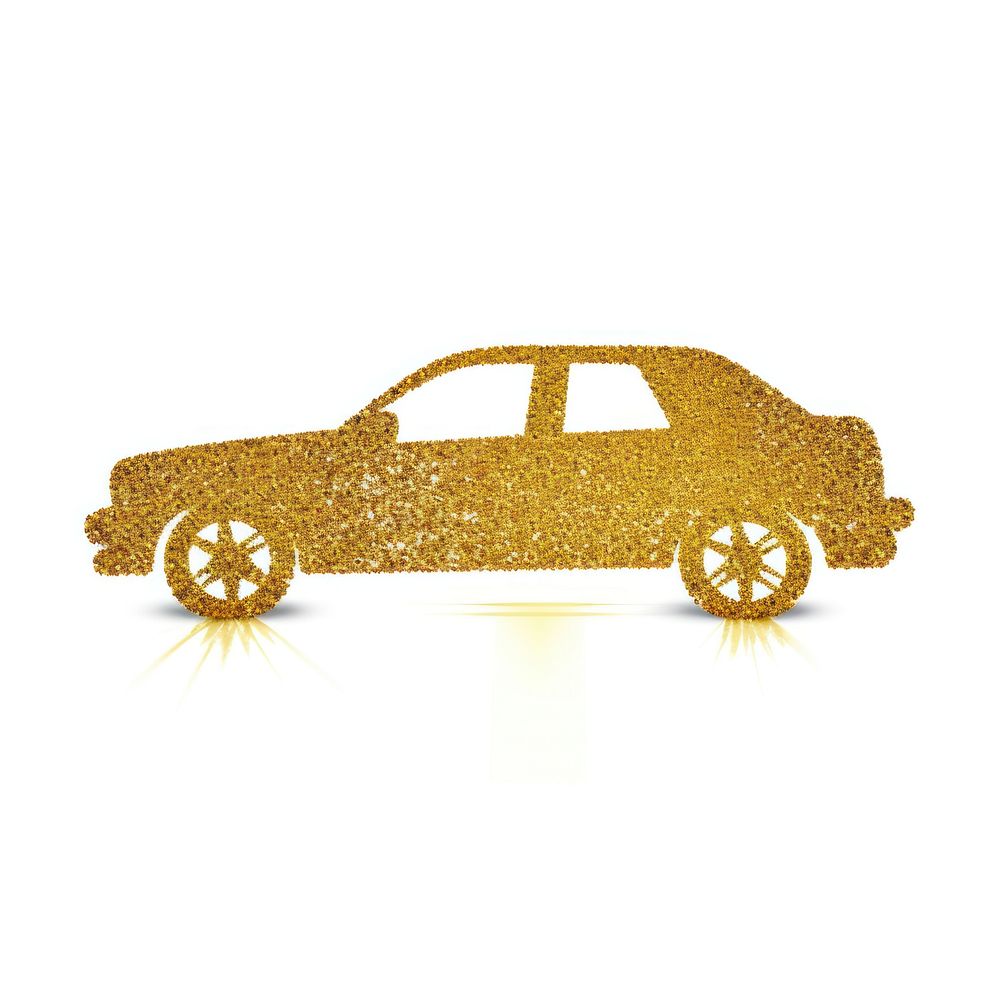 Gold car icon vehicle wheel white background.