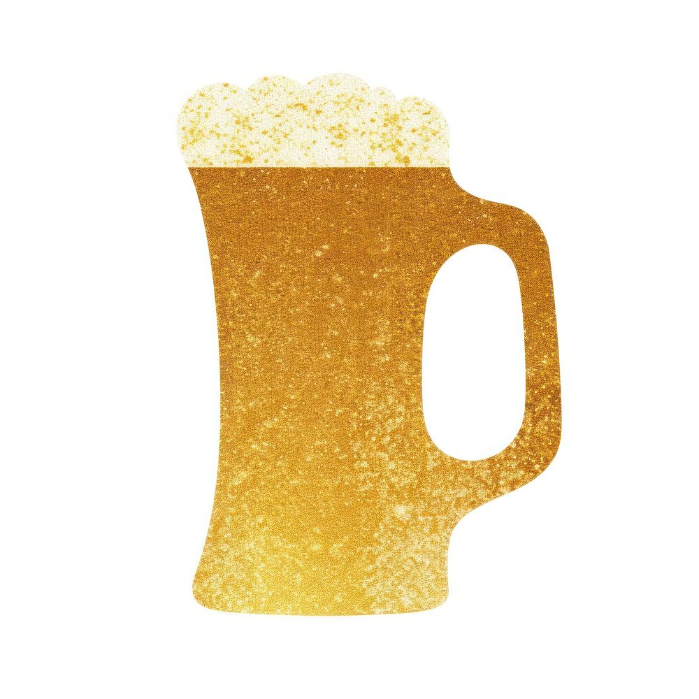 Gold beer icon drink lager glass.