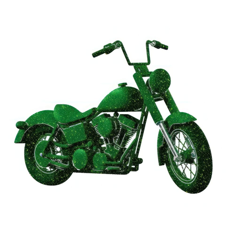 Green motorcycle icon vehicle white background transportation.