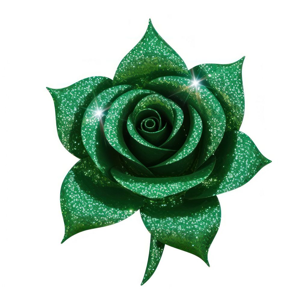 Green rose icon jewelry flower plant.