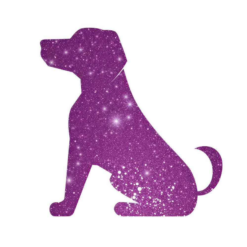 Purple dog icon animal mammal shape.