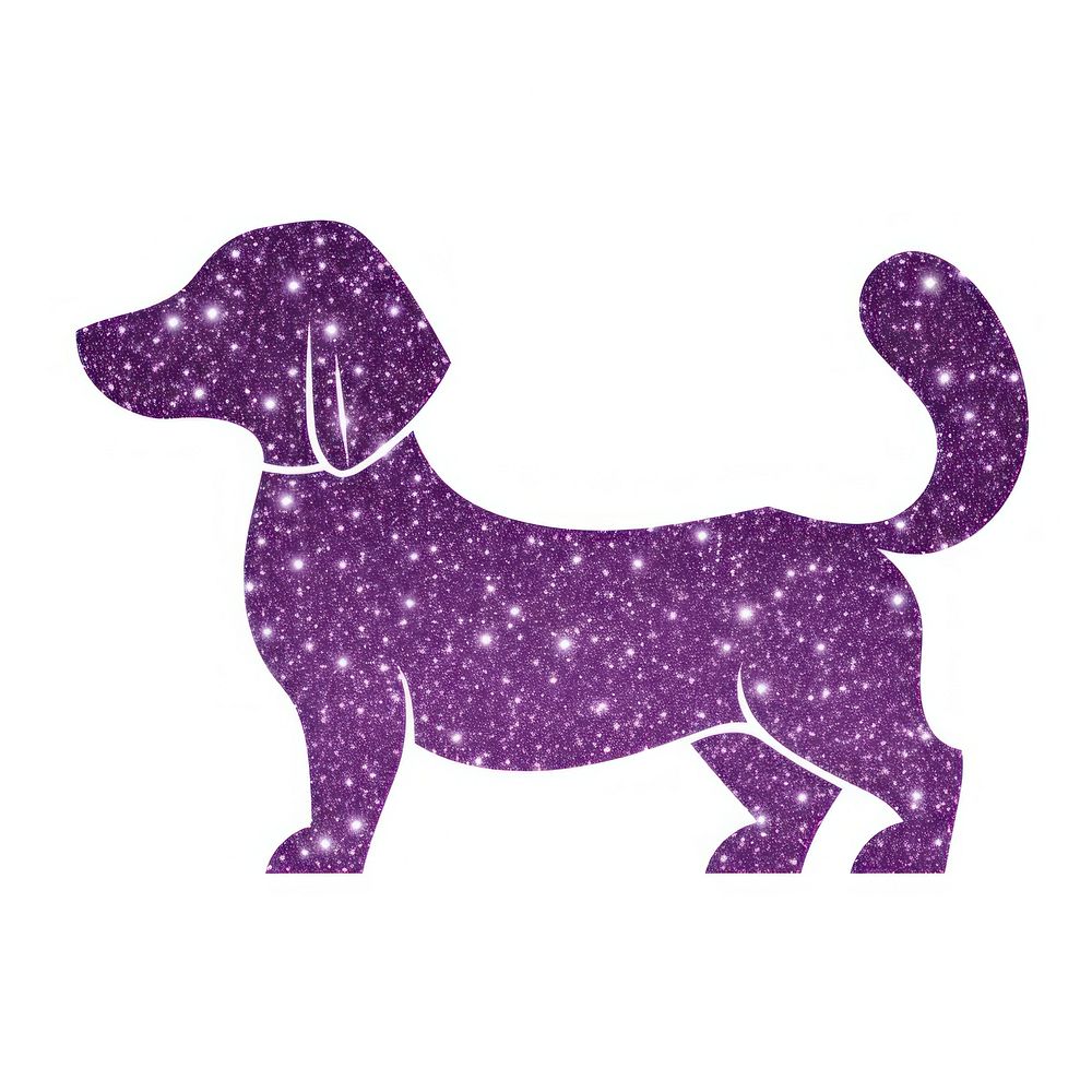 Purple dog icon glitter animal mammal.