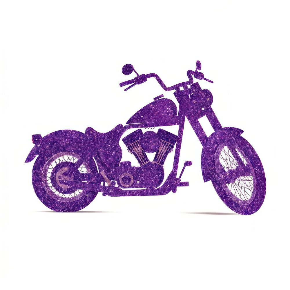 Purple motorcycle icon vehicle white background transportation.