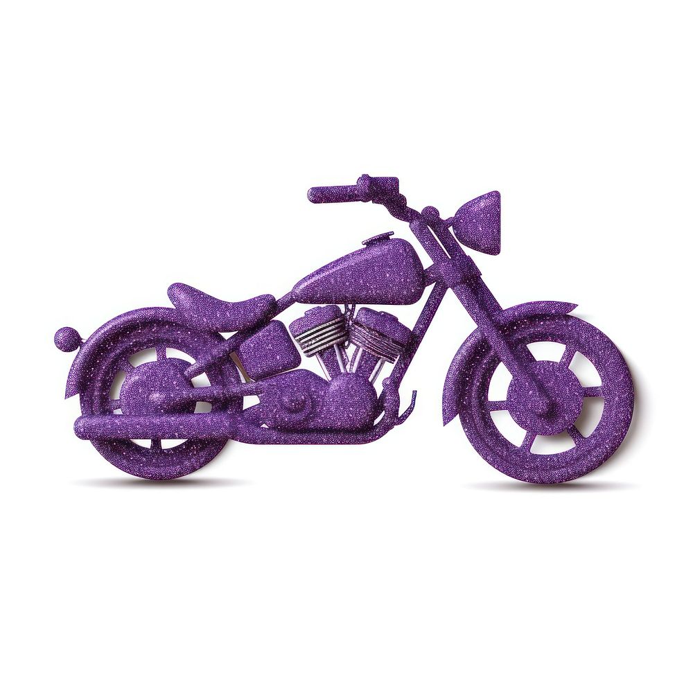 Purple motorcycle icon vehicle white background transportation.