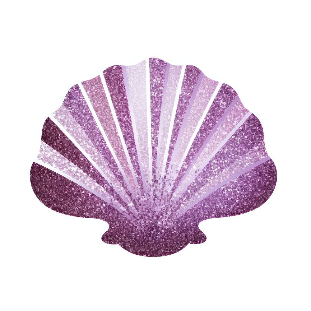 Purple sea shell icon clam white background invertebrate.