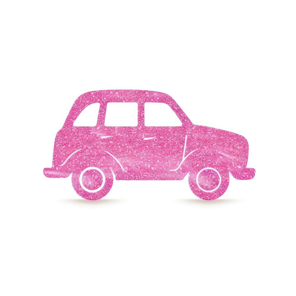 Pink car icon vehicle wheel white background.