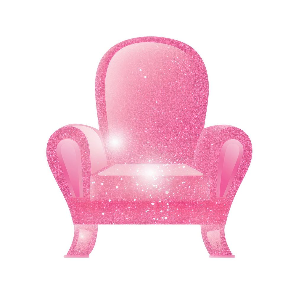 Pink chair icon furniture armchair white background.