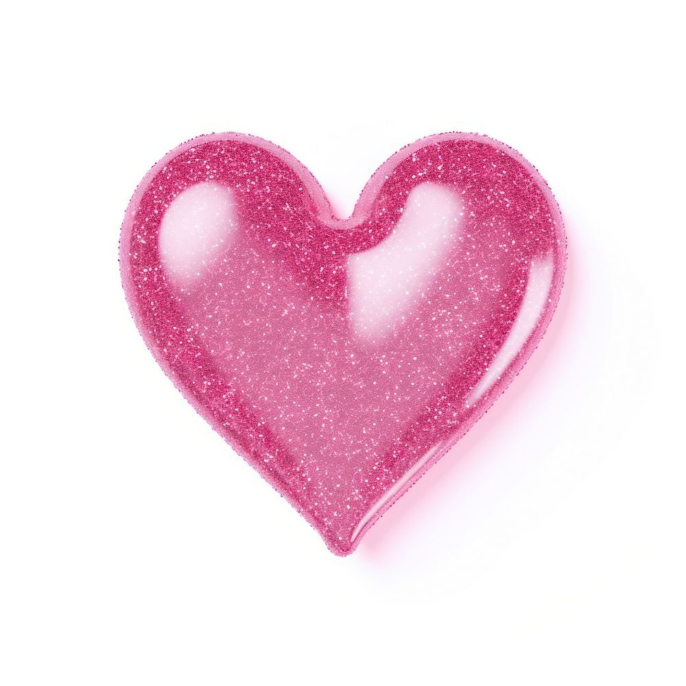 Pink heart icon shape white background celebration.