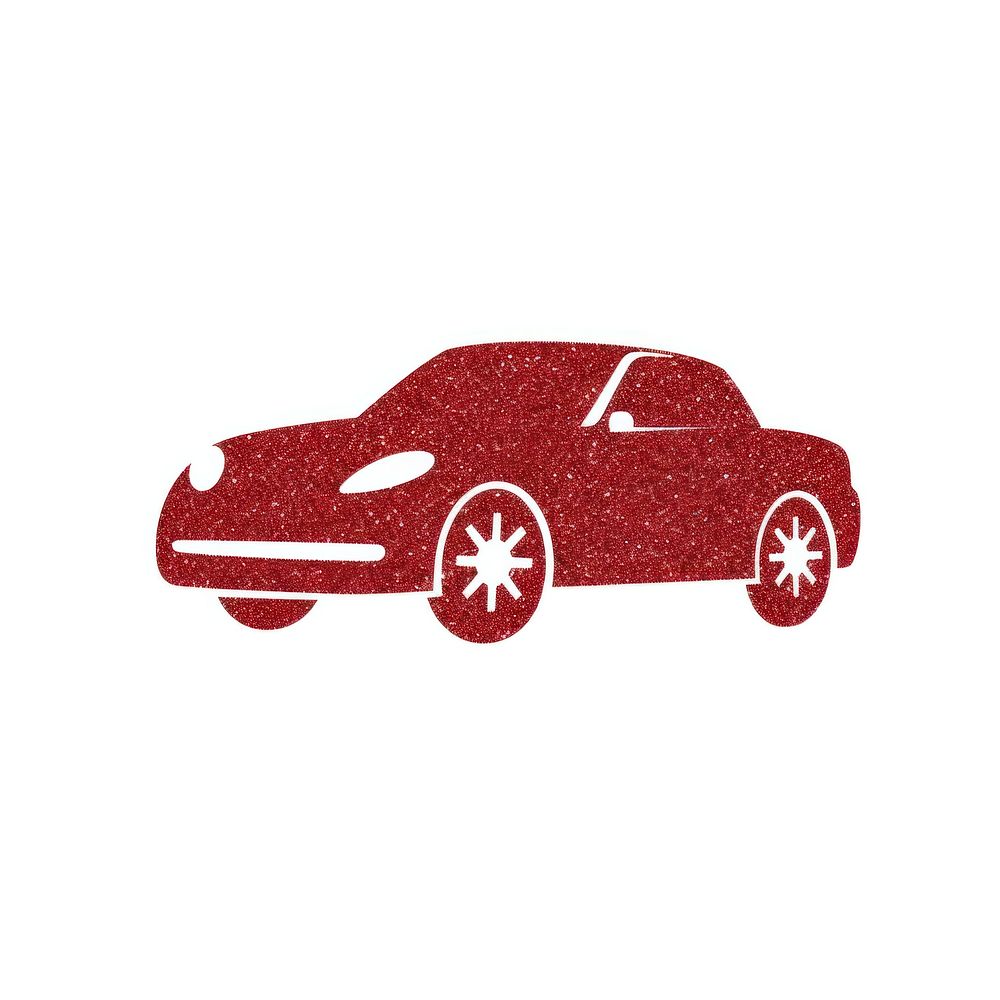 Red car icon vehicle wheel white background.