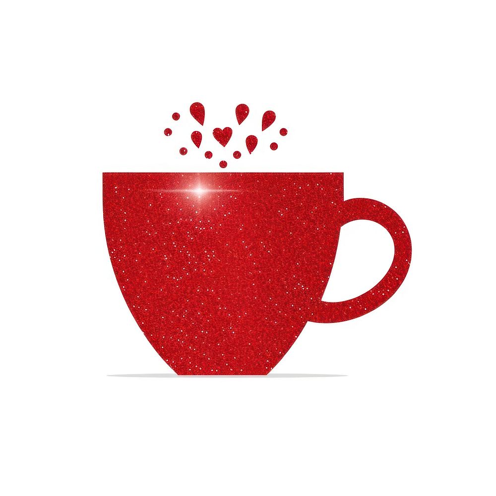 Red coffee cup icon drink mug white background.