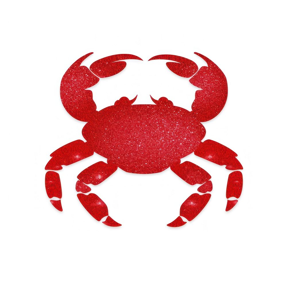 Red crab icon seafood animal white background.