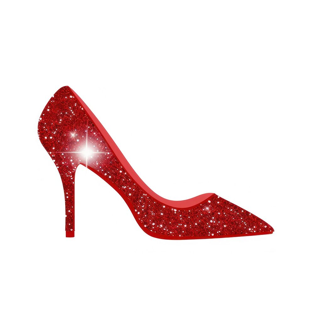 Red shoe icon footwear white background elegance.