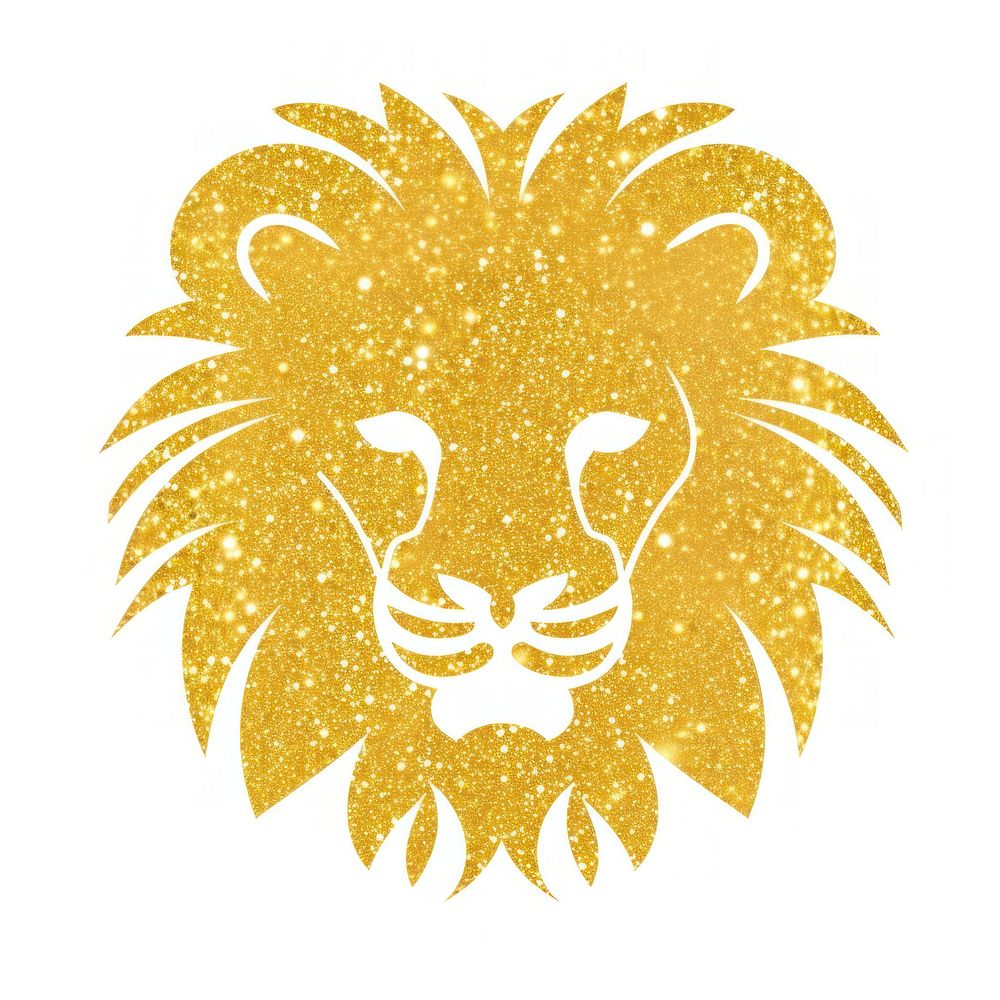 Yellow lion icon mammal art white background.