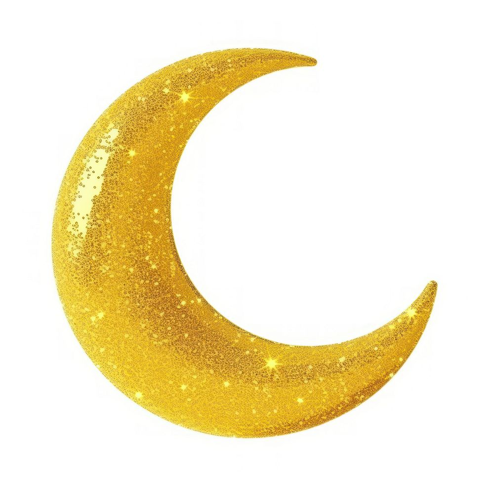 Yellow moon icon astronomy glitter nature.