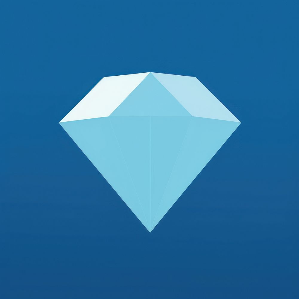 Minimal Abstract Vector illustration of a blue diamond gemstone jewelry accessories.