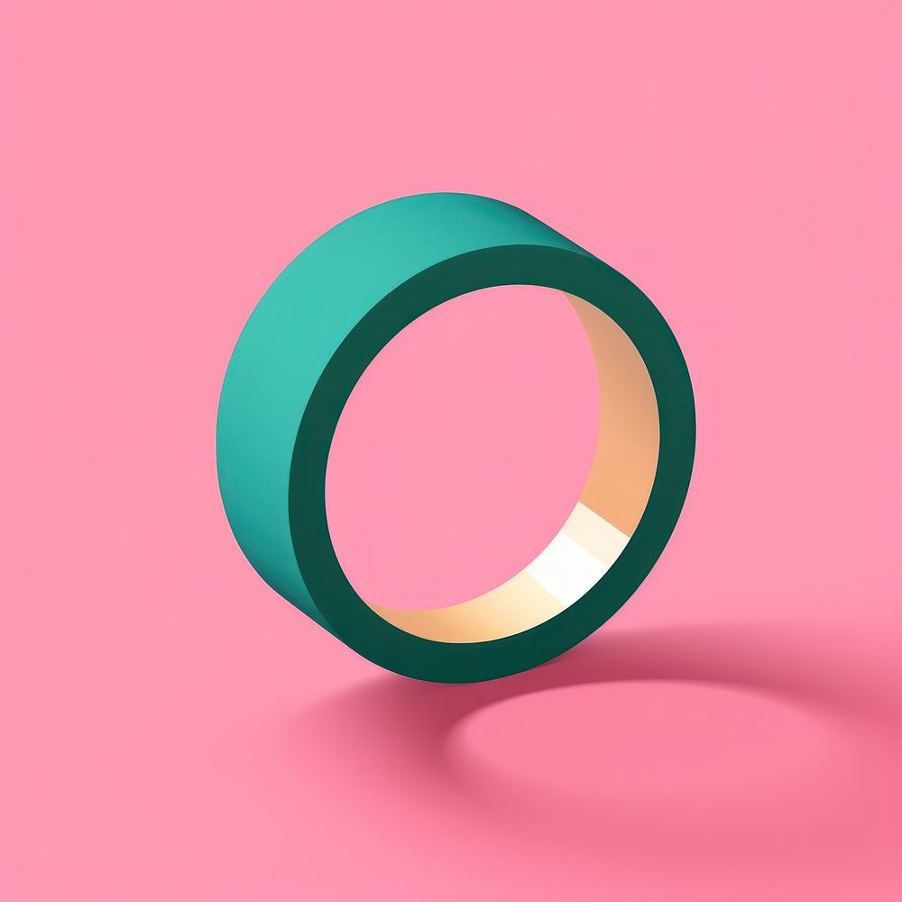 Minimal Abstract Vector illustration of a jewelry ring accessories turquoise.