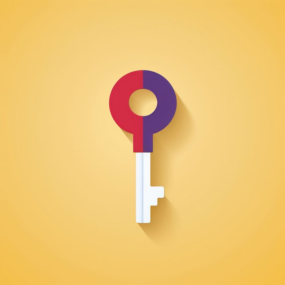 Minimal Abstract Vector illustration of a key protection security circle.