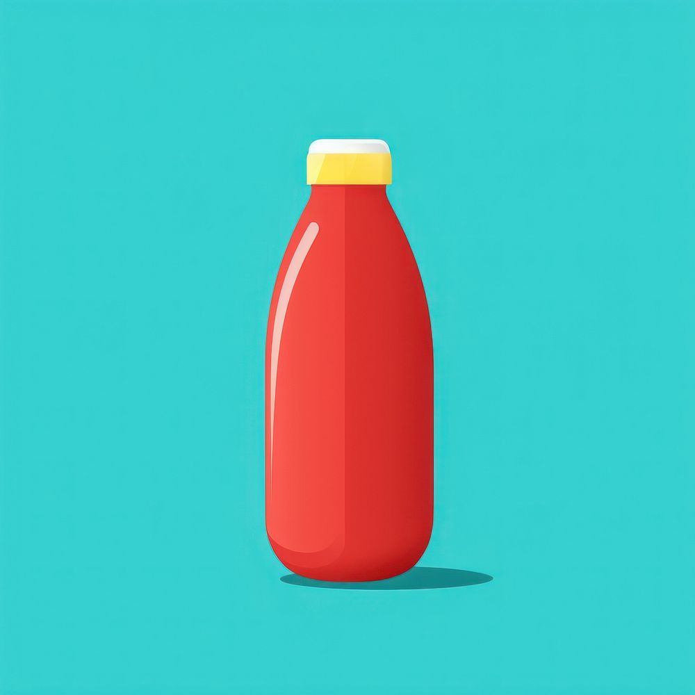 Minimal Abstract Vector illustration of a plastic bottle refreshment container ketchup.