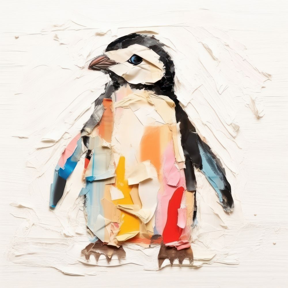 Baby penguin art painting animal.