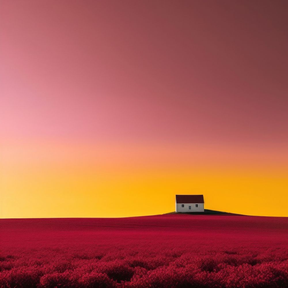 Photo of sunrise field architecture agriculture.