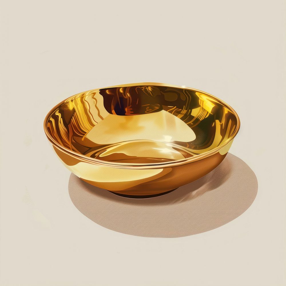 Shiny dish gold bowl simplicity.