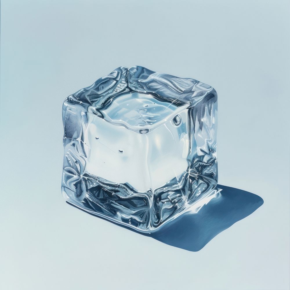 Shiny ice cube freezing jewelry crystal.