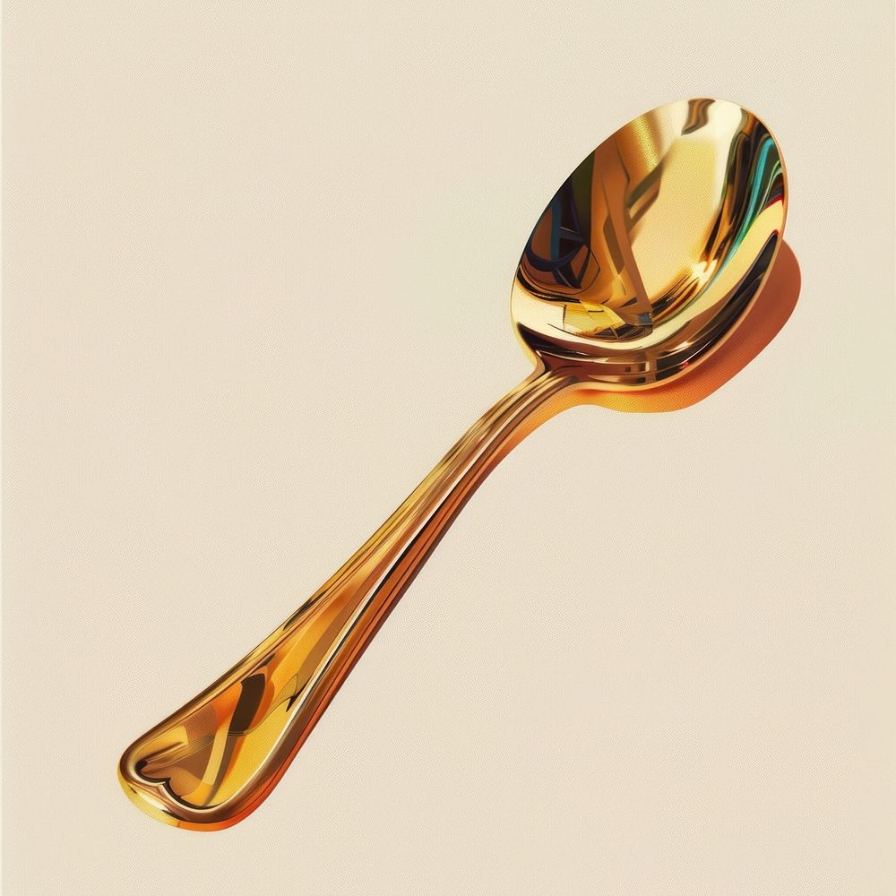 Shiny spoon silverware tableware jewelry.