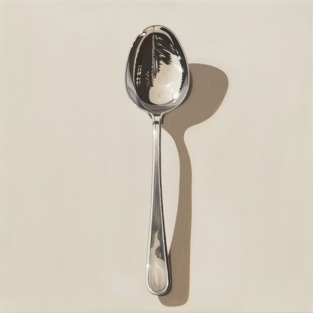 Spoon silverware tableware drawing.