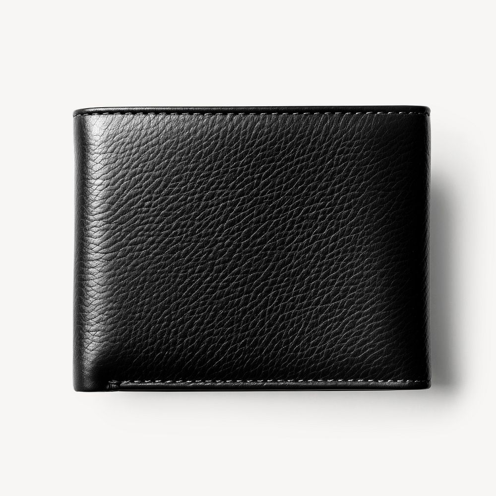 Black leather wallet mockup psd