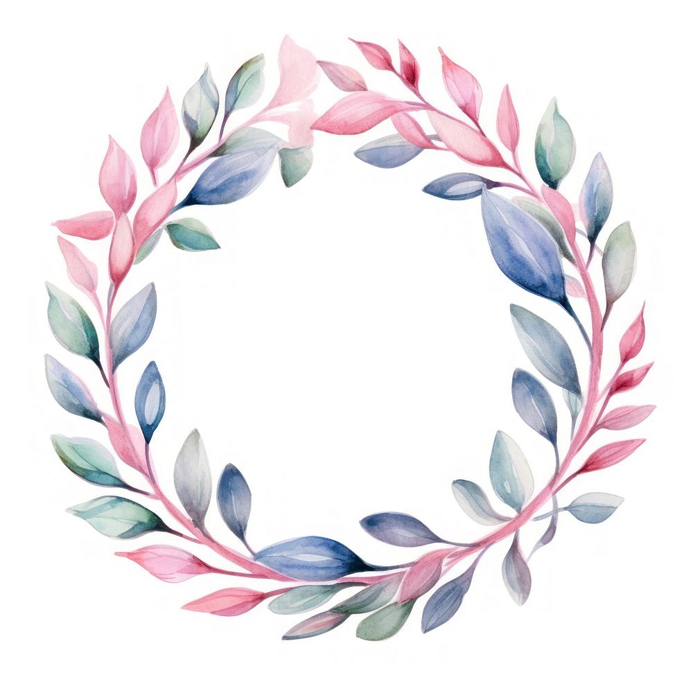 Wreath of ribbon border pattern flower white background.