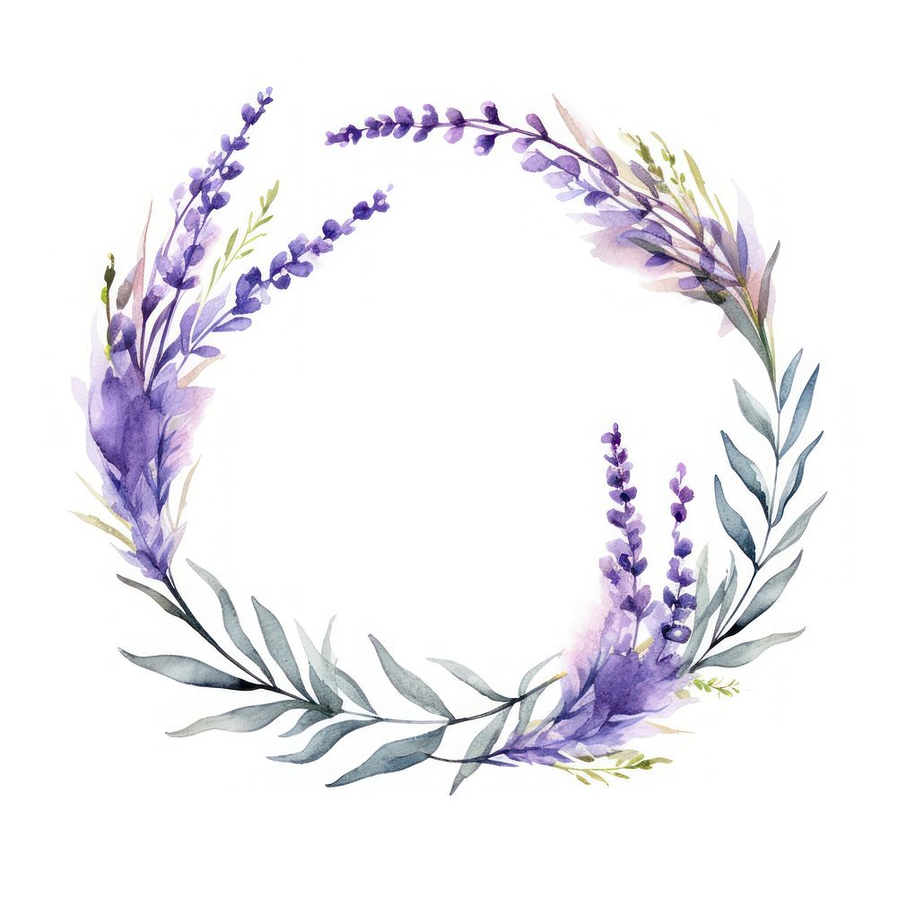 Lavender flower wreath purple.